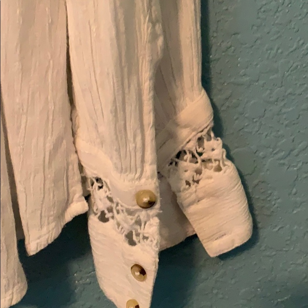 Free people white small blouse button down - Picture 8 of 10